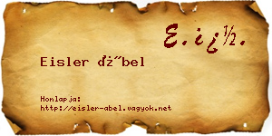 Eisler Ábel névjegykártya